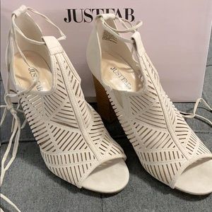 Wrap around heeled sandals